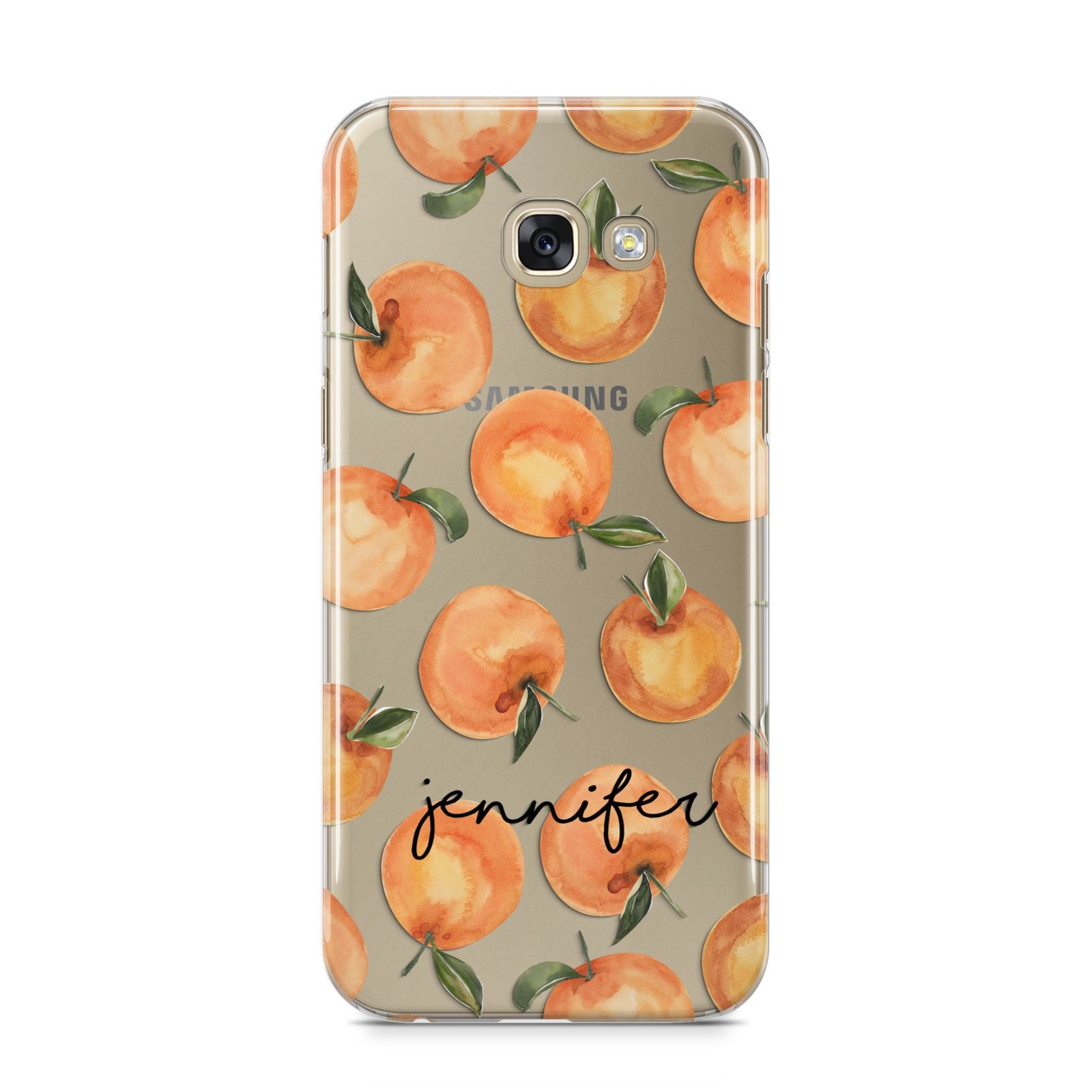 Personalised Oranges Name Samsung Galaxy A5 2017 Case on gold phone