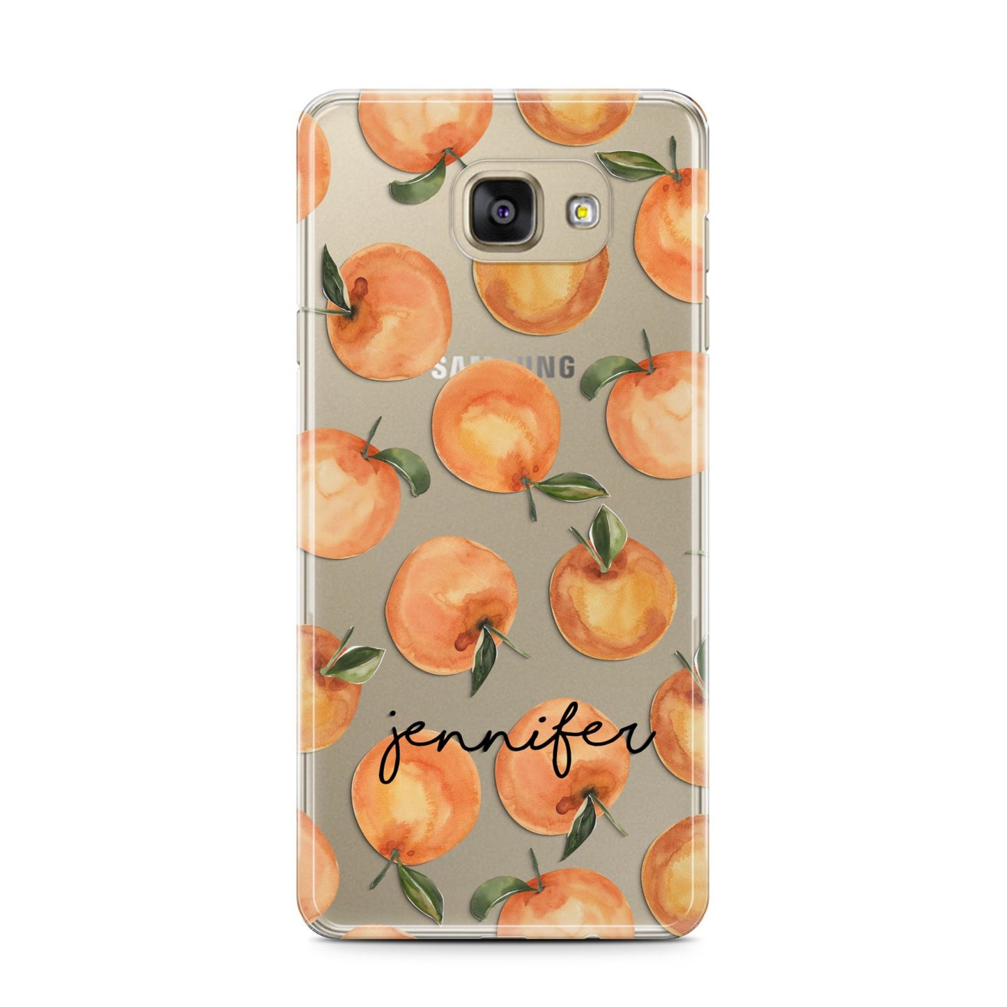 Personalised Oranges Name Samsung Galaxy A7 2016 Case on gold phone