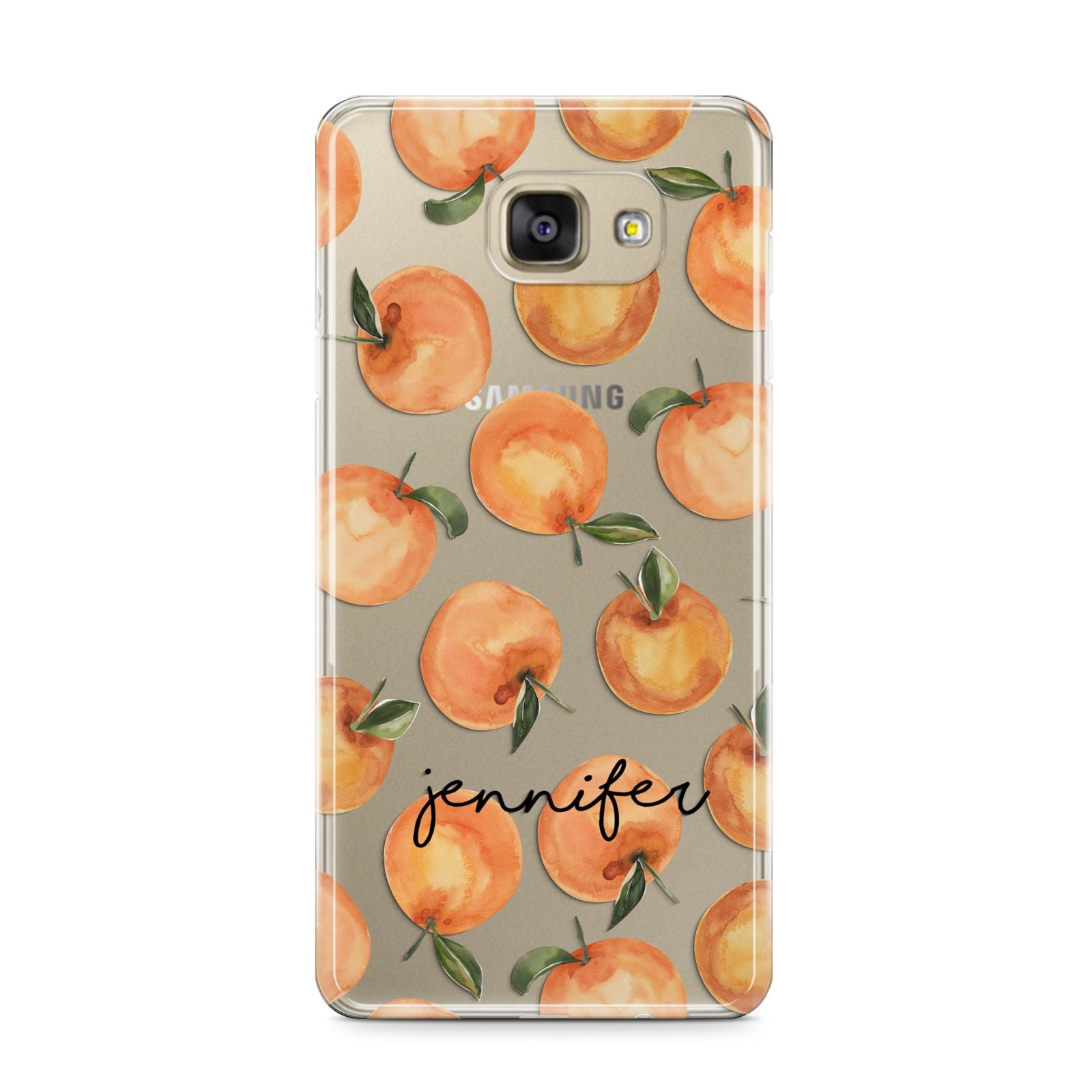 Personalised Oranges Name Samsung Galaxy A9 2016 Case on gold phone