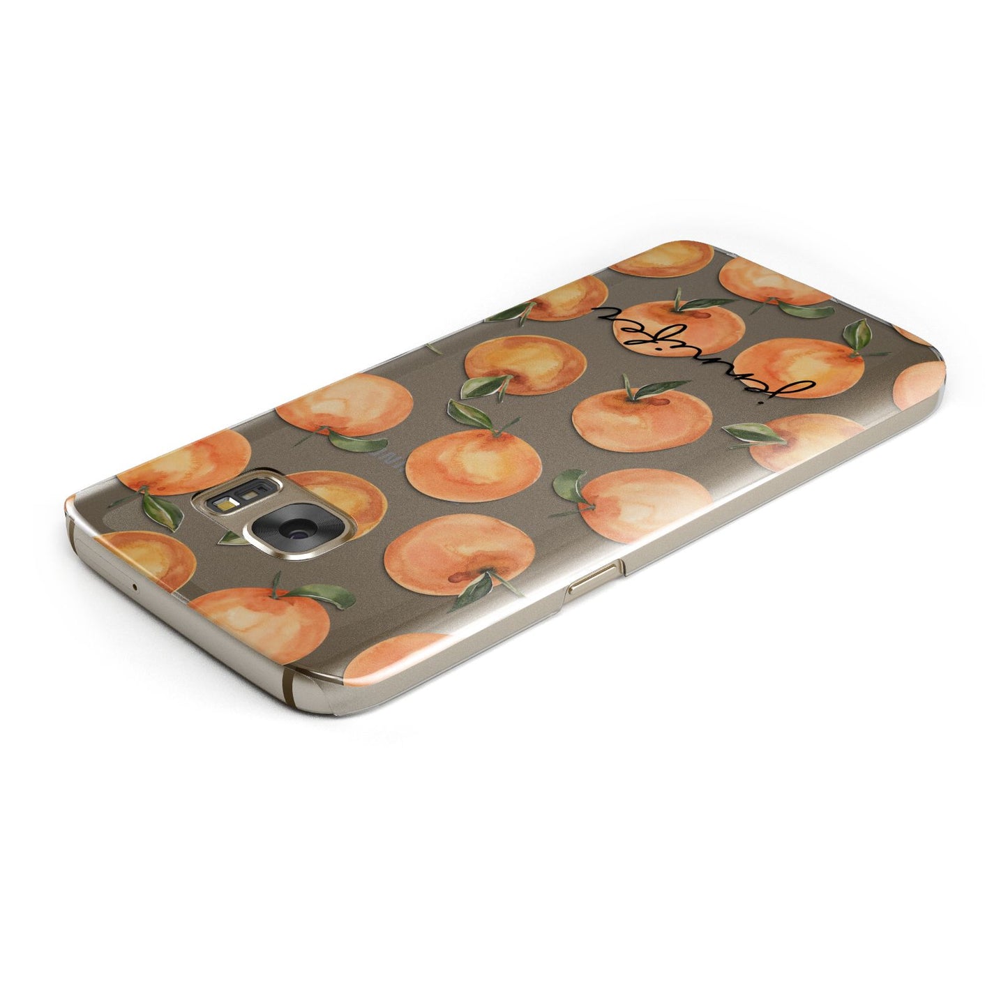 Personalised Oranges Name Samsung Galaxy Case Top Cutout