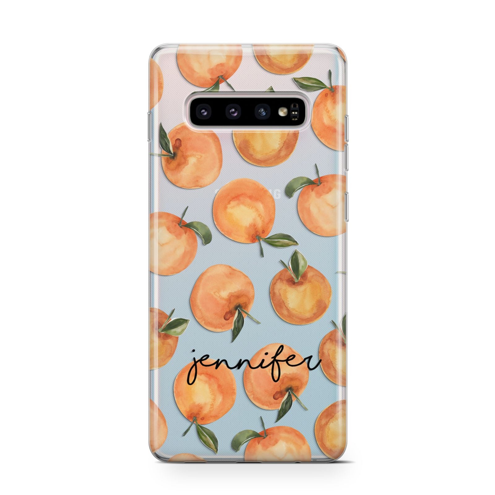 Personalised Oranges Name Samsung Galaxy S10 Case