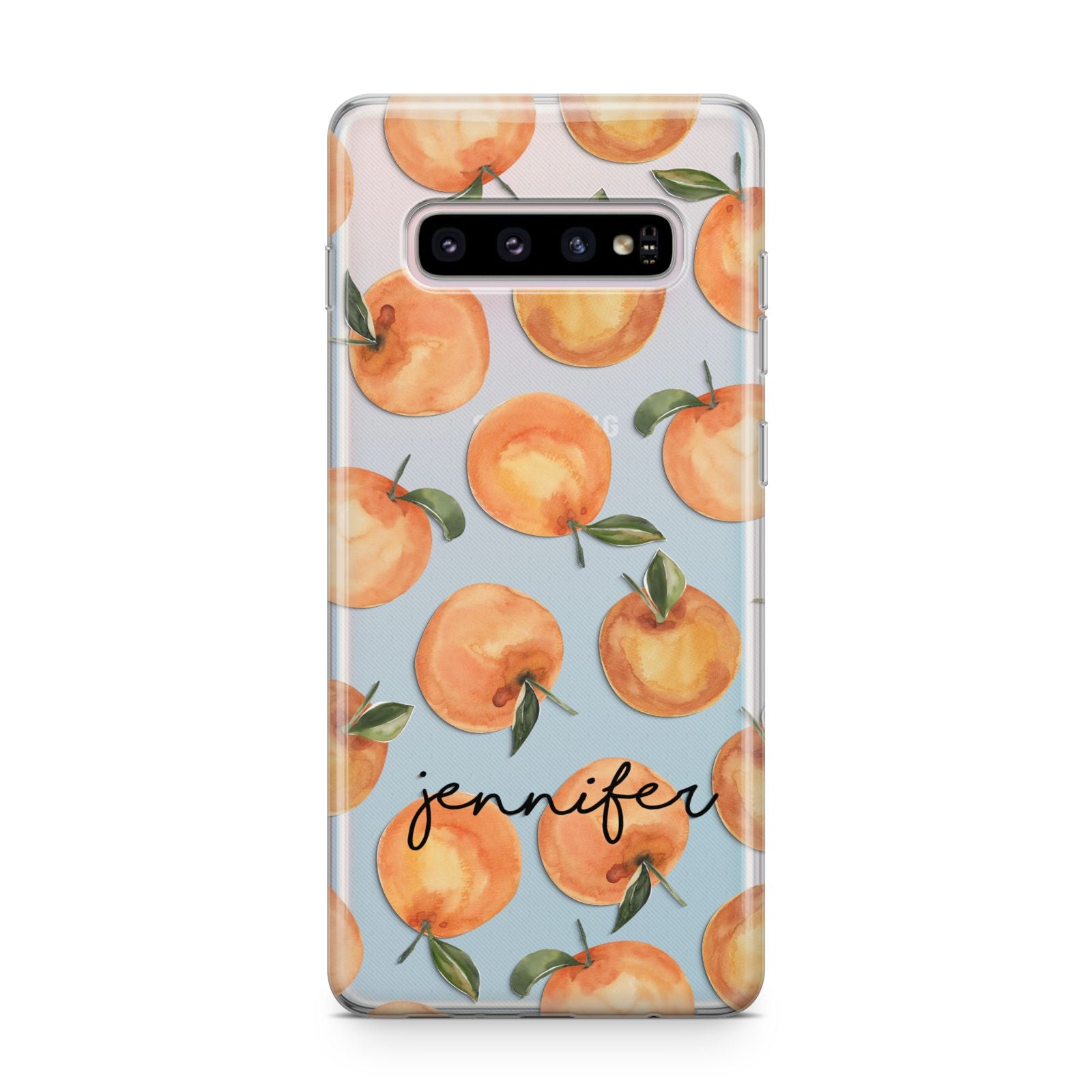 Personalised Oranges Name Samsung Galaxy S10 Plus Case