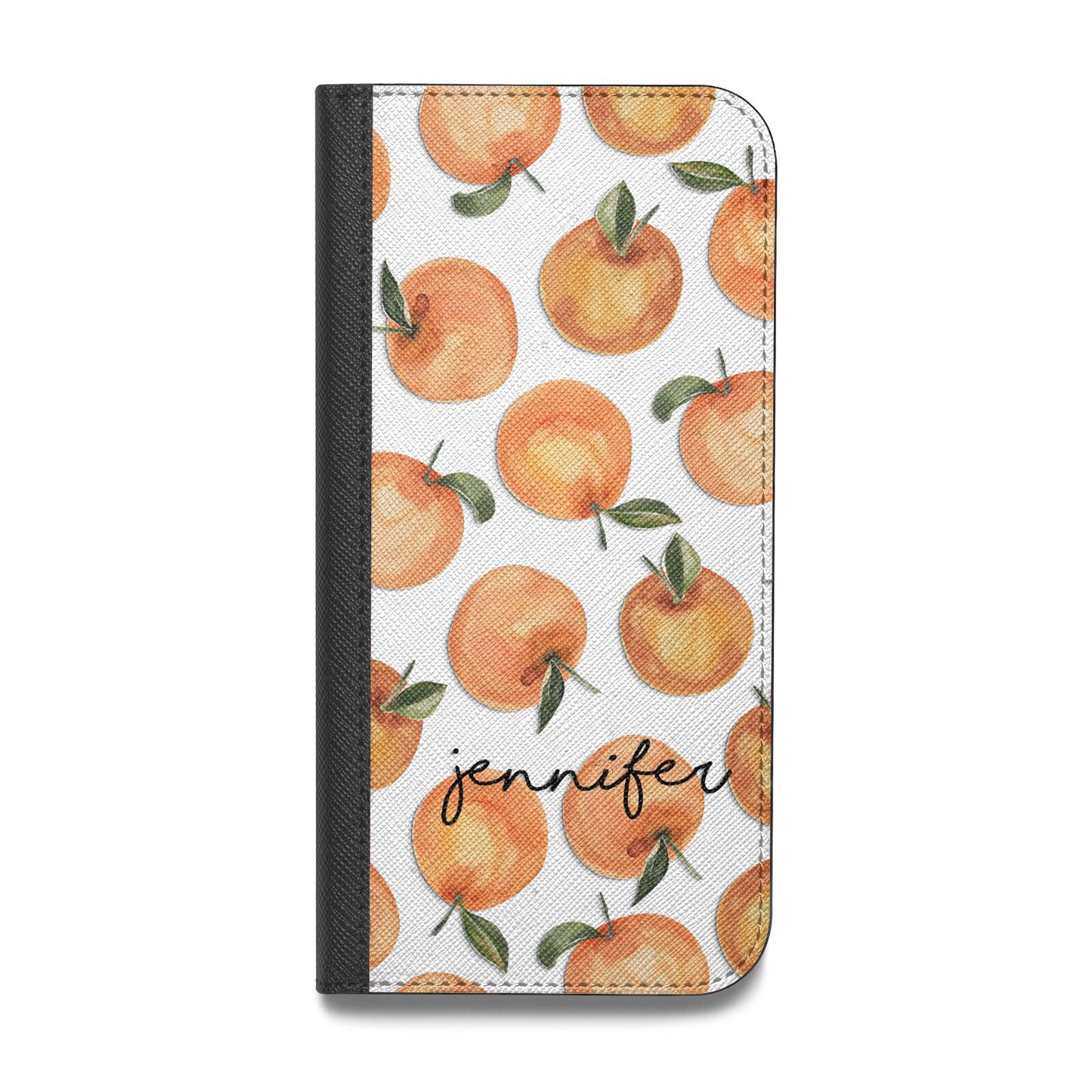 Personalised Oranges Name Vegan Leather Flip Samsung Case