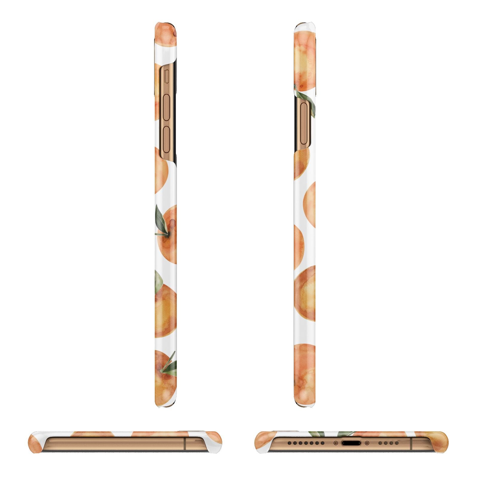 Personalised Oranges Name iPhone 11 Pro Max 3D Snap Case Angle Images