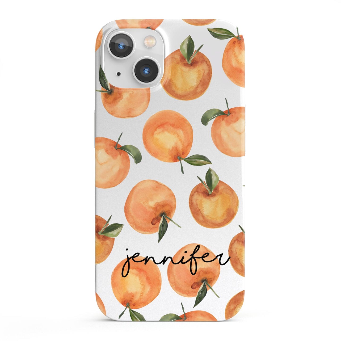 Personalised Oranges Name iPhone 13 Full Wrap 3D Snap Case
