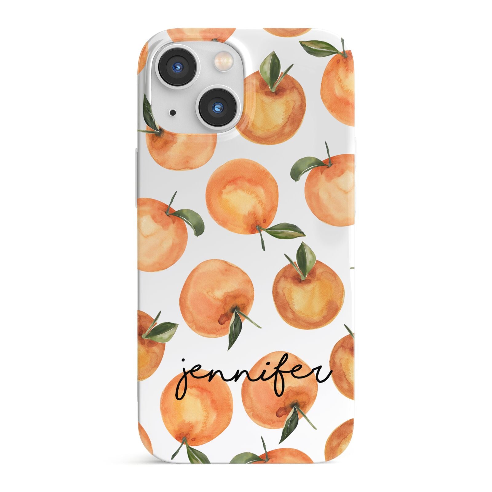 Personalised Oranges Name iPhone 13 Mini Full Wrap 3D Snap Case