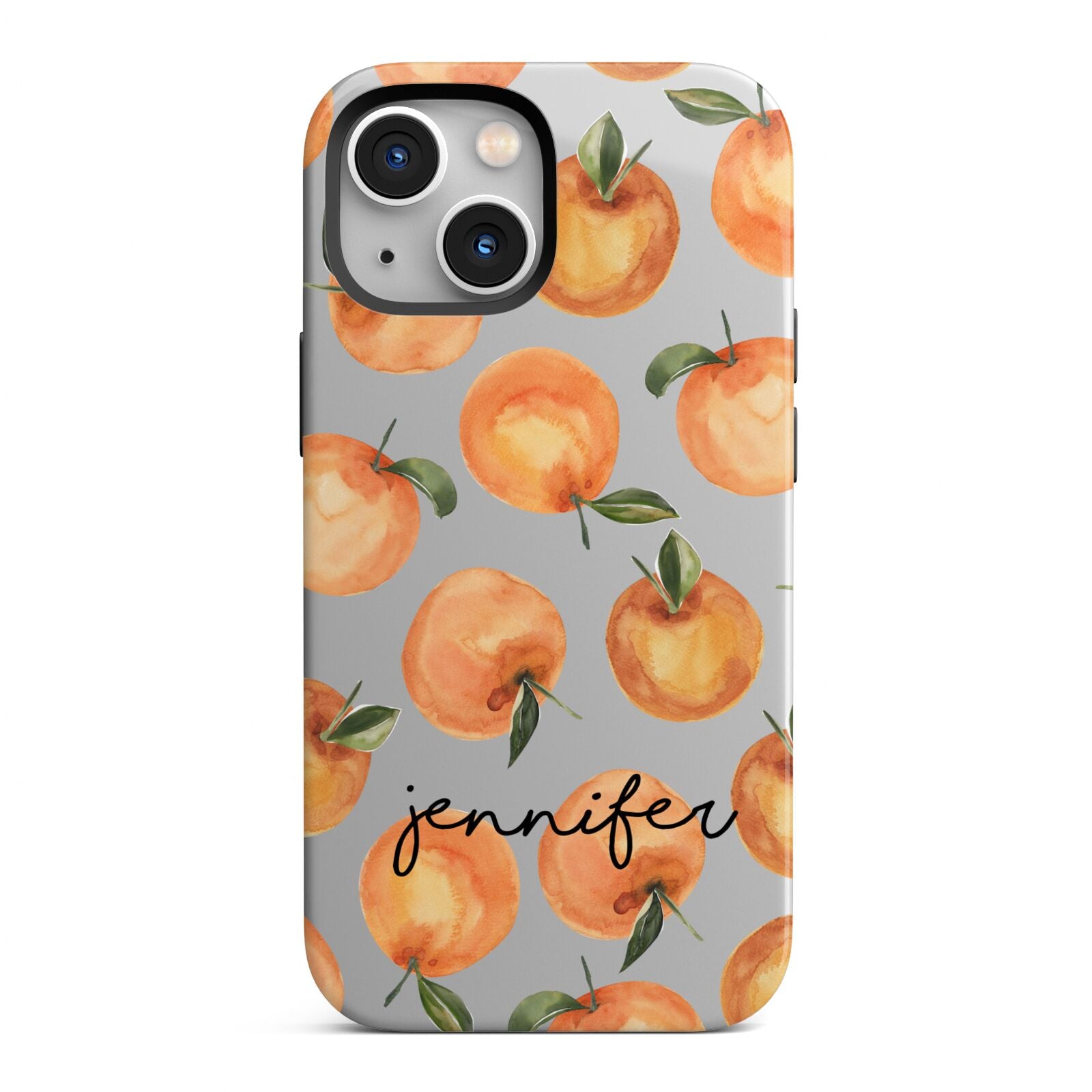 Personalised Oranges Name iPhone 13 Mini Full Wrap 3D Tough Case