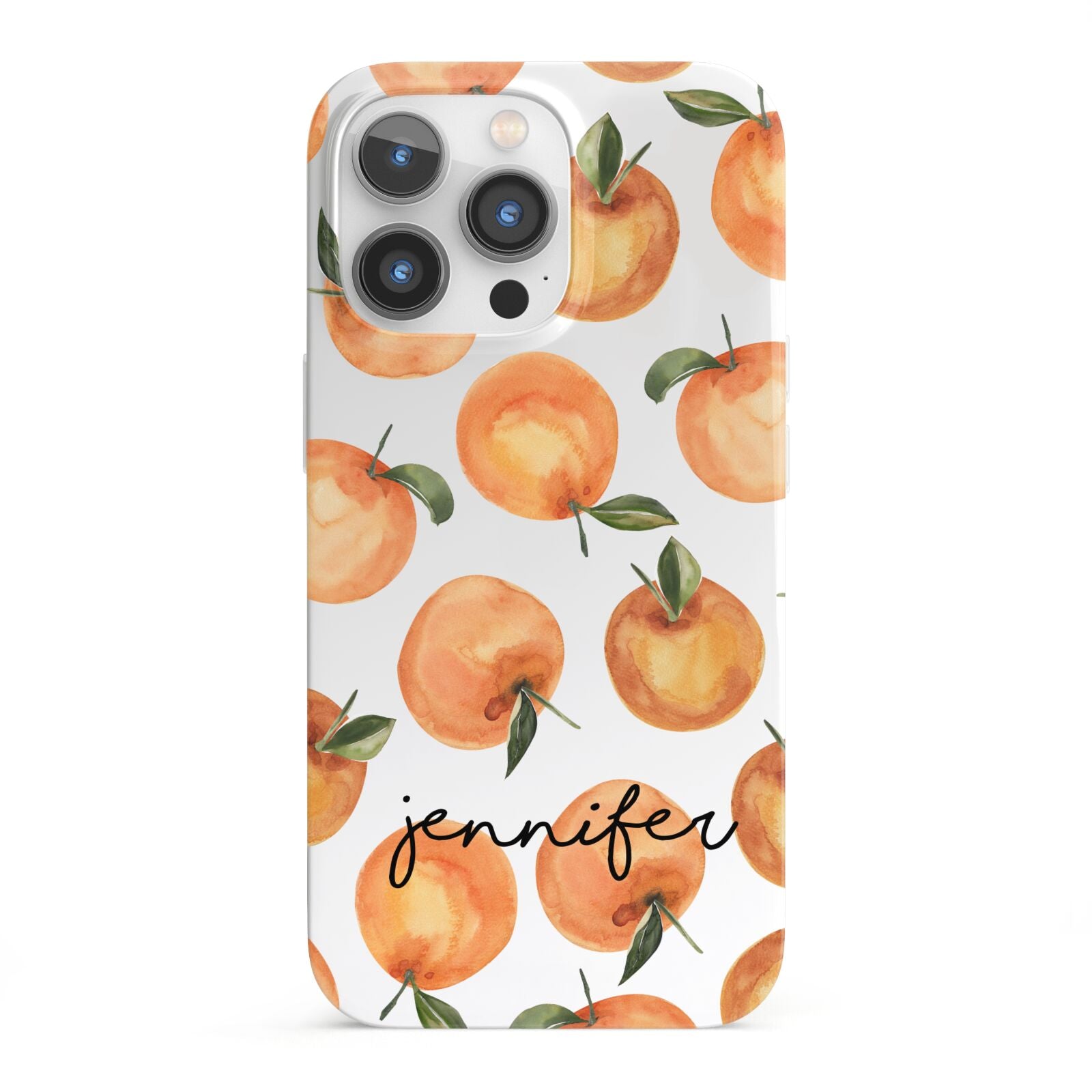 Personalised Oranges Name iPhone 13 Pro Full Wrap 3D Snap Case