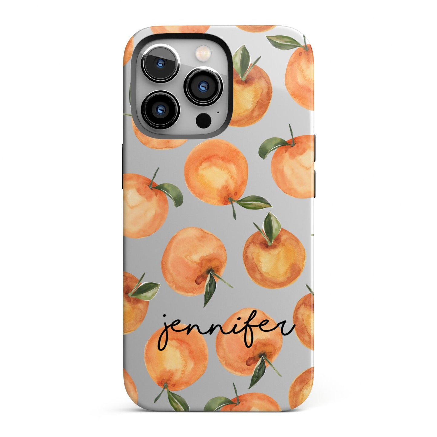 Personalised Oranges Name iPhone 13 Pro Full Wrap 3D Tough Case