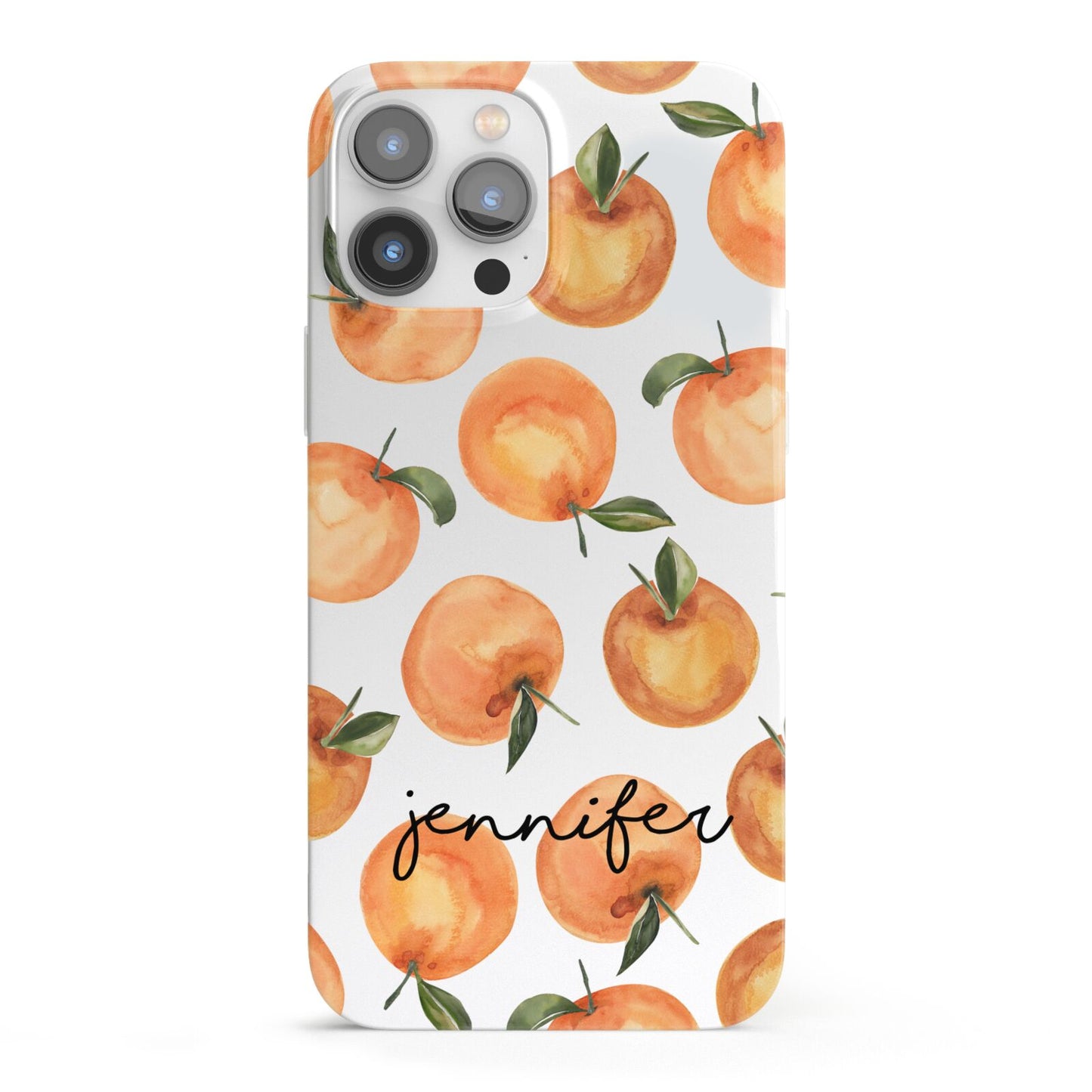 Personalised Oranges Name iPhone 13 Pro Max Full Wrap 3D Snap Case