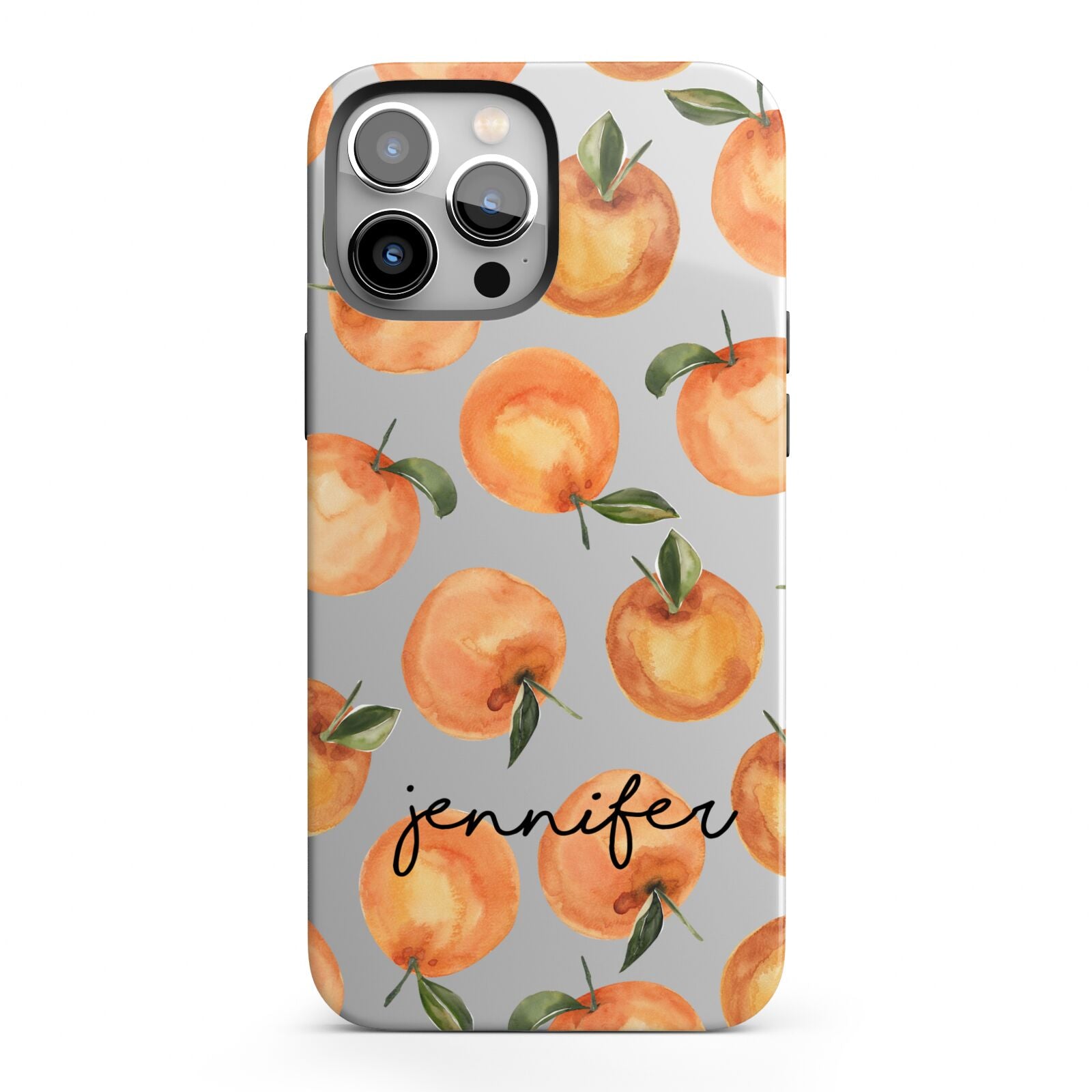 Personalised Oranges Name iPhone 13 Pro Max Full Wrap 3D Tough Case