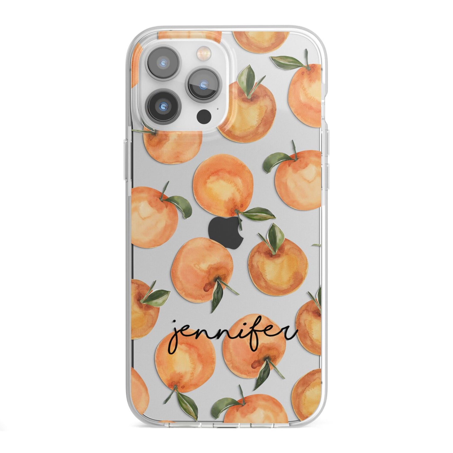 Personalised Oranges Name iPhone 13 Pro Max TPU Impact Case with White Edges