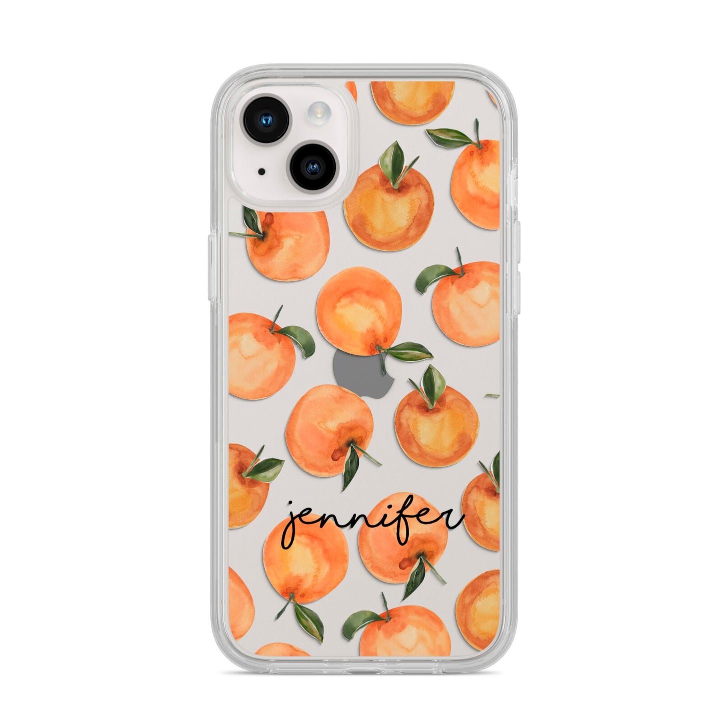 Personalised Oranges Name iPhone 14 Plus Clear Tough Case Starlight
