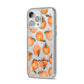 Personalised Oranges Name iPhone 14 Pro Max Glitter Tough Case Silver Angled Image