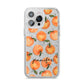 Personalised Oranges Name iPhone 14 Pro Max Glitter Tough Case Silver
