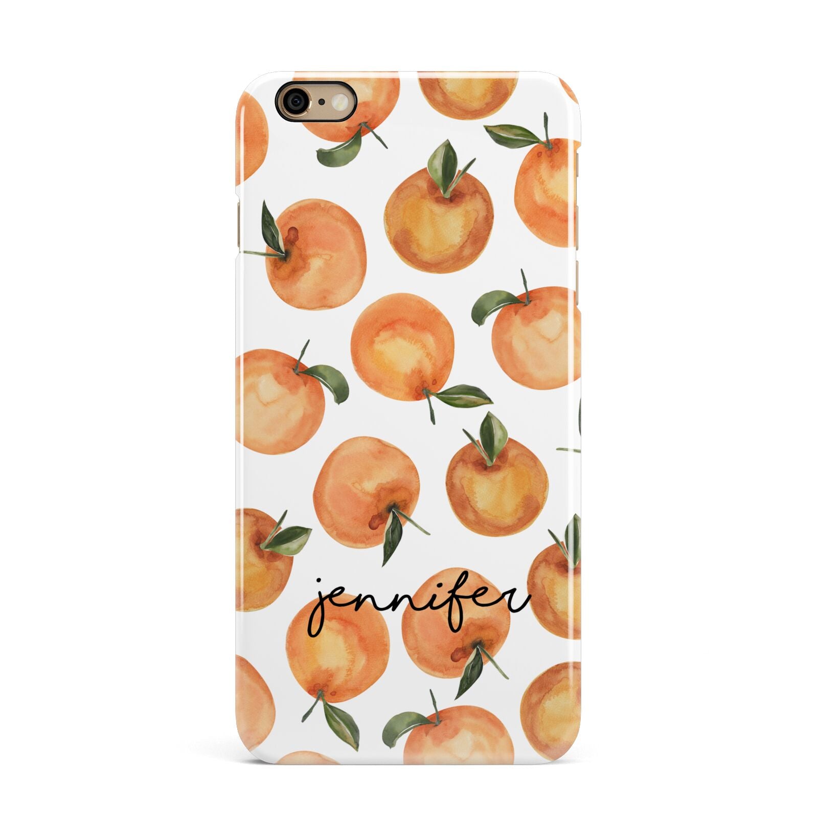 Personalised Oranges Name iPhone 6 Plus 3D Snap Case on Gold Phone