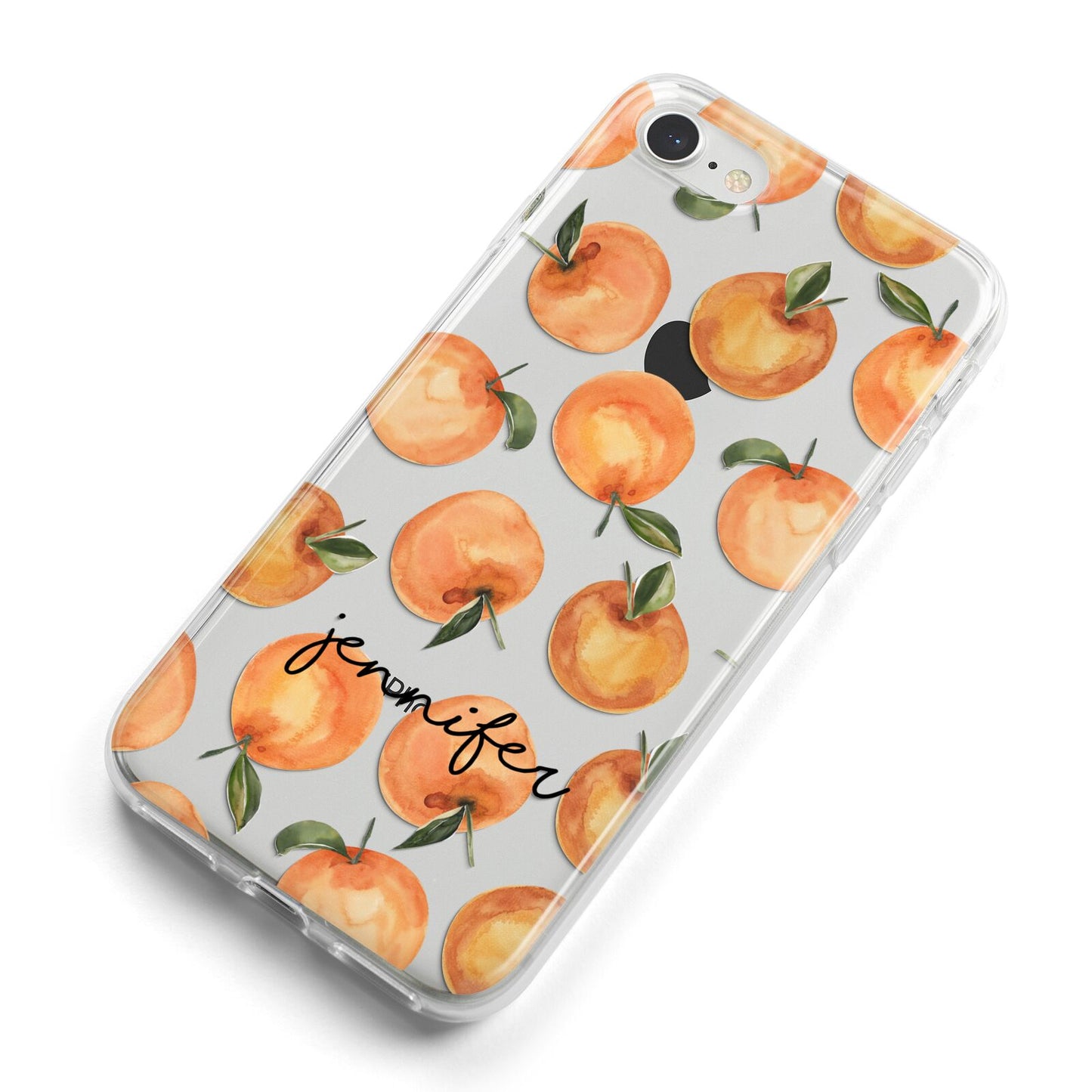 Personalised Oranges Name iPhone 8 Bumper Case on Silver iPhone Alternative Image