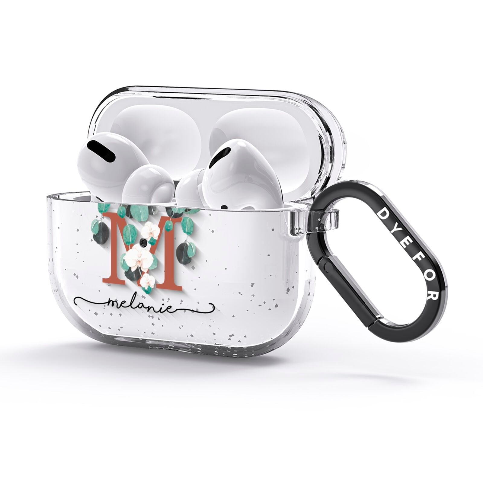 Personalised Orchid AirPods Glitter Case 3rd Gen Side Image