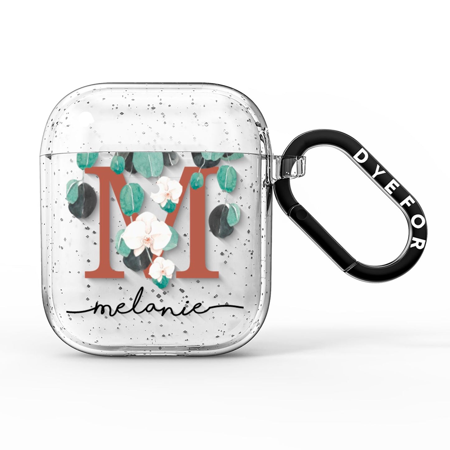 Personalised Orchid AirPods Glitter Case