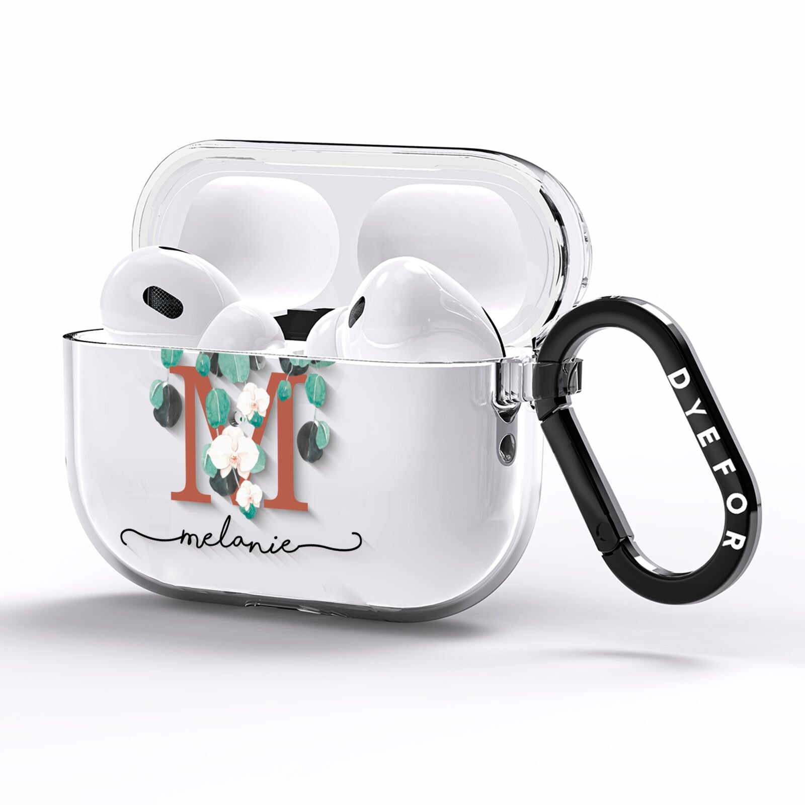 Personalised Orchid AirPods Pro Clear Case Side Image