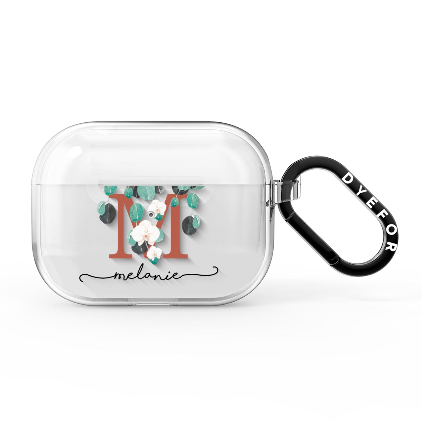 Personalised Orchid AirPods Pro Clear Case