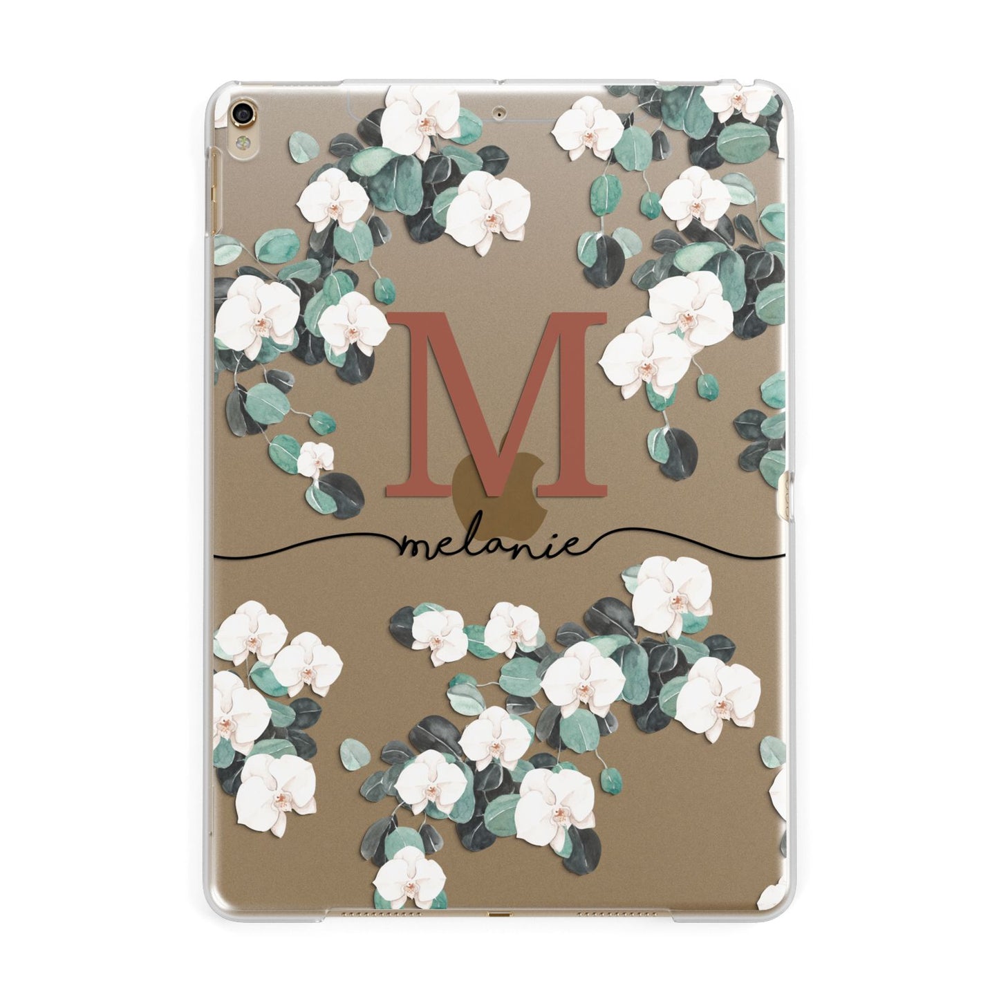 Personalised Orchid Apple iPad Gold Case