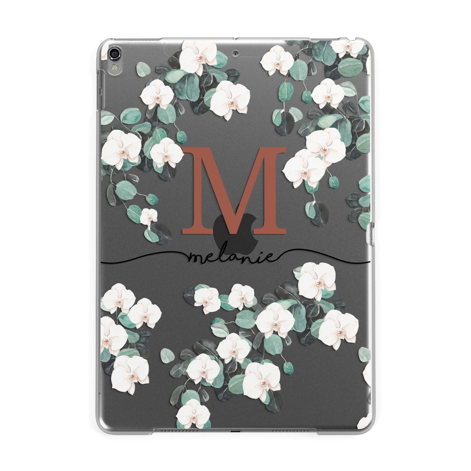 Personalised Orchid Apple iPad Grey Case
