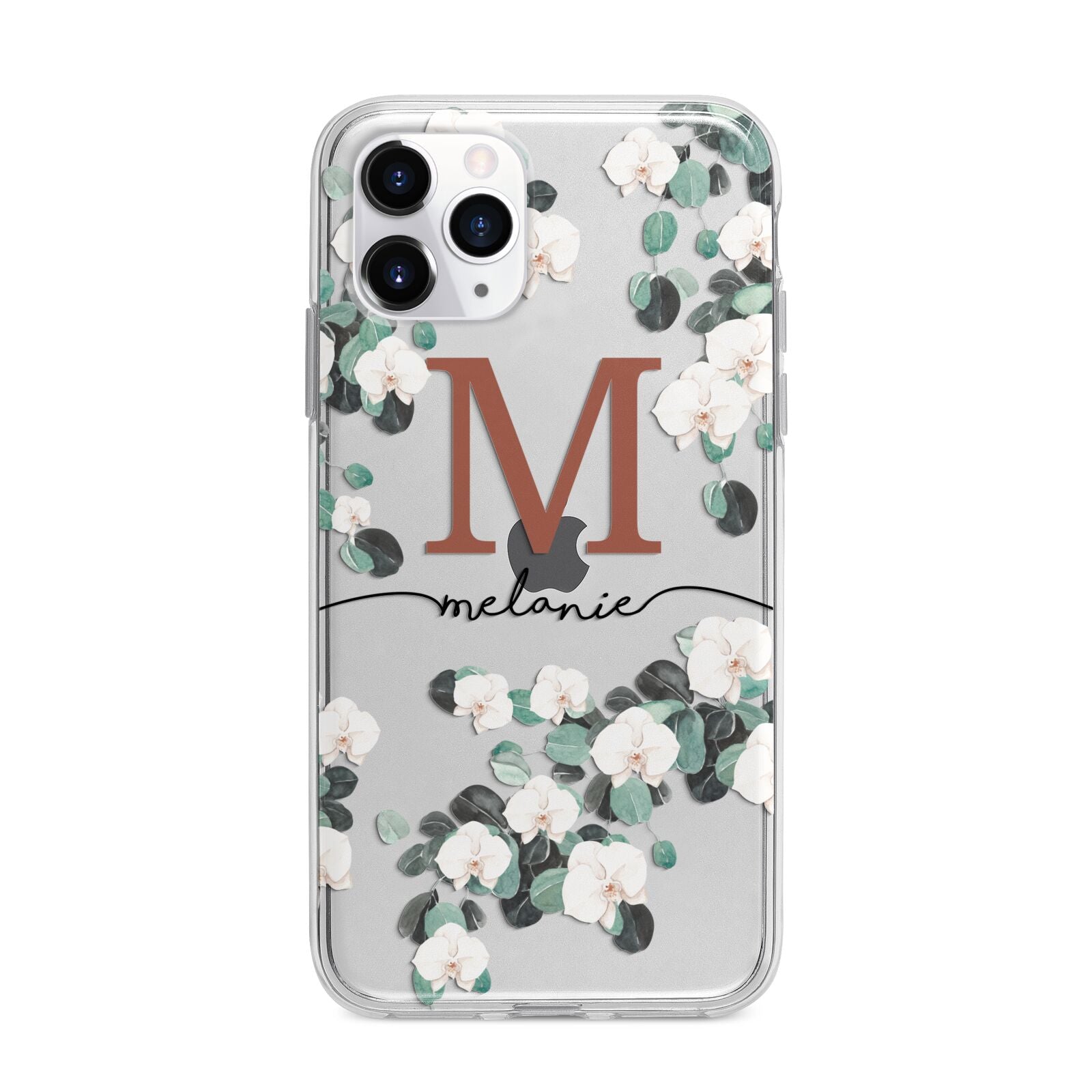 Personalised Orchid Apple iPhone 11 Pro in Silver with Bumper Case