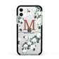 Personalised Orchid Apple iPhone 11 in White with Black Impact Case