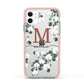 Personalised Orchid Apple iPhone 11 in White with Pink Impact Case