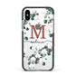 Personalised Orchid Apple iPhone Xs Impact Case Black Edge on Silver Phone