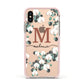 Personalised Orchid Apple iPhone Xs Impact Case Pink Edge on Gold Phone