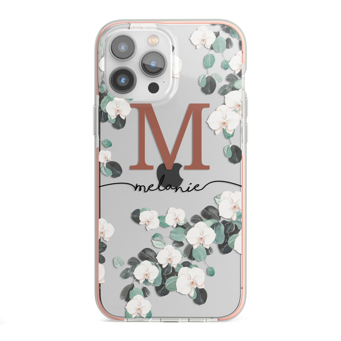 Personalised Orchid iPhone 13 Pro Max TPU Impact Case with Pink Edges