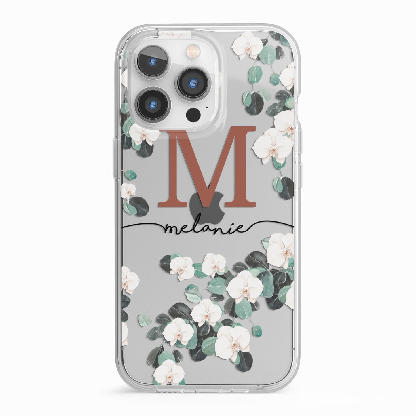 Personalised Orchid iPhone 13 Pro TPU Impact Case with White Edges