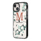 Personalised Orchid iPhone 14 Black Impact Case Side Angle on Silver phone