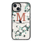 Personalised Orchid iPhone 14 Black Impact Case on Silver phone