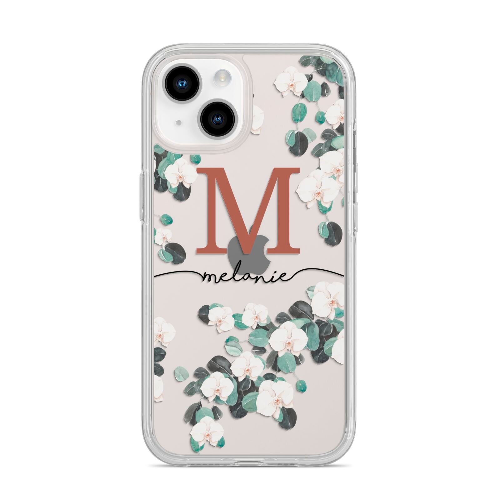 Personalised Orchid iPhone 14 Clear Tough Case Starlight