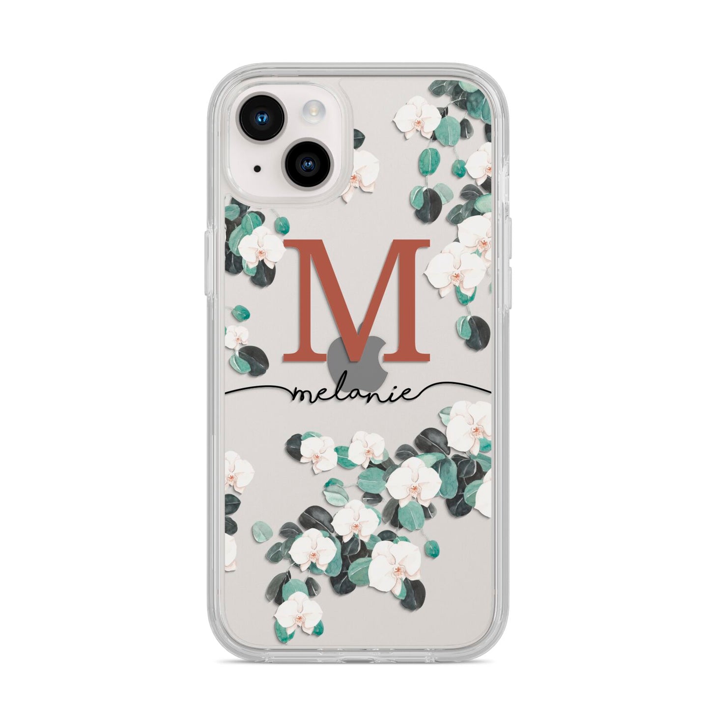 Personalised Orchid iPhone 14 Plus Clear Tough Case Starlight