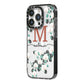 Personalised Orchid iPhone 14 Pro Black Impact Case Side Angle on Silver phone