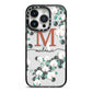 Personalised Orchid iPhone 14 Pro Black Impact Case on Silver phone