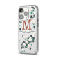 Personalised Orchid iPhone 14 Pro Clear Tough Case Silver Angled Image
