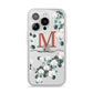 Personalised Orchid iPhone 14 Pro Clear Tough Case Silver