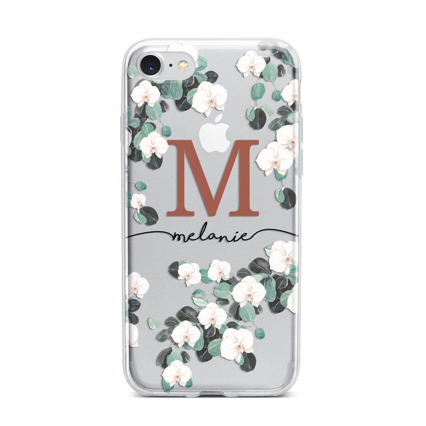 Personalised Orchid iPhone 7 Bumper Case on Silver iPhone