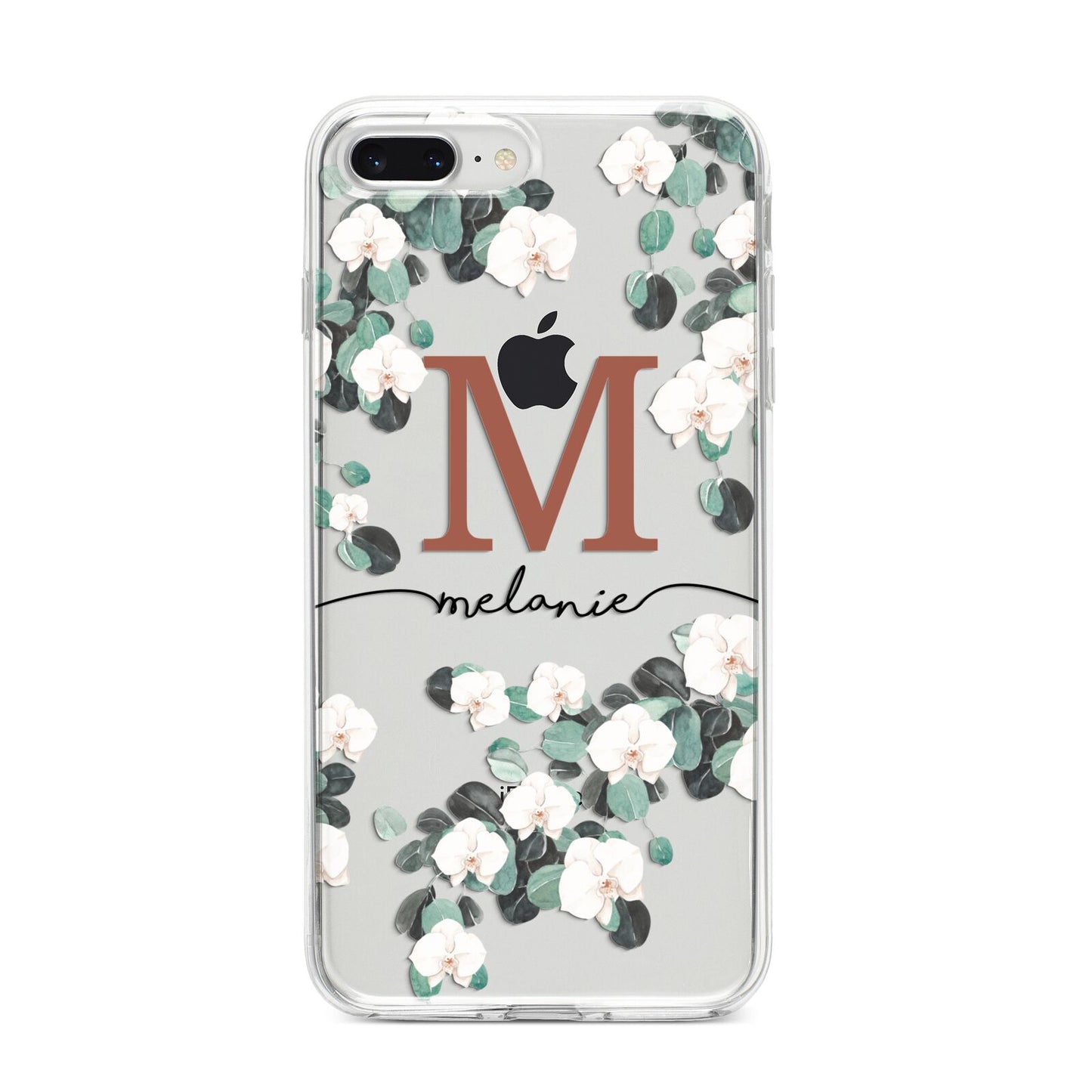 Personalised Orchid iPhone 8 Plus Bumper Case on Silver iPhone