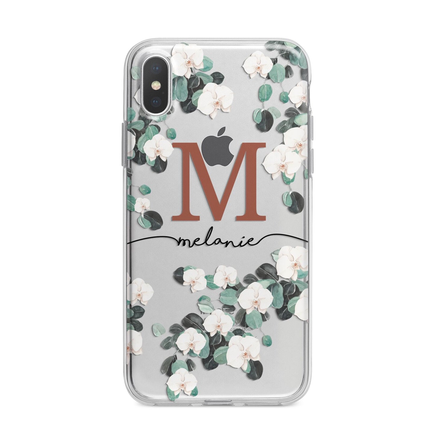 Personalised Orchid iPhone X Bumper Case on Silver iPhone Alternative Image 1