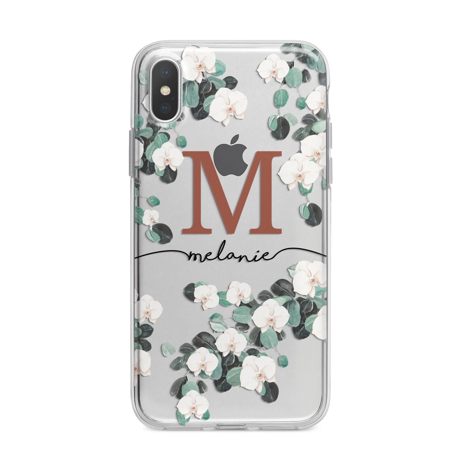 Personalised Orchid iPhone X Bumper Case on Silver iPhone Alternative Image 1