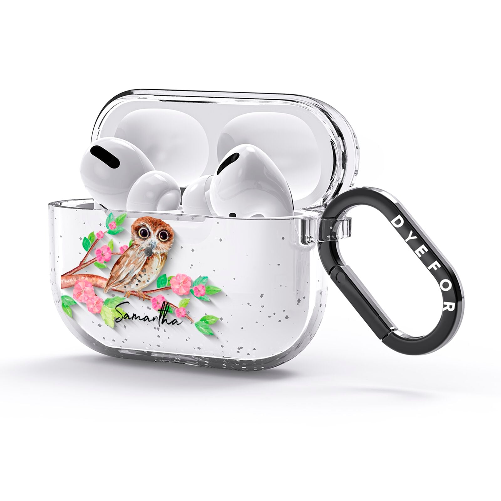 Personalised Owl AirPods Glitter Case 3rd Gen Side Image