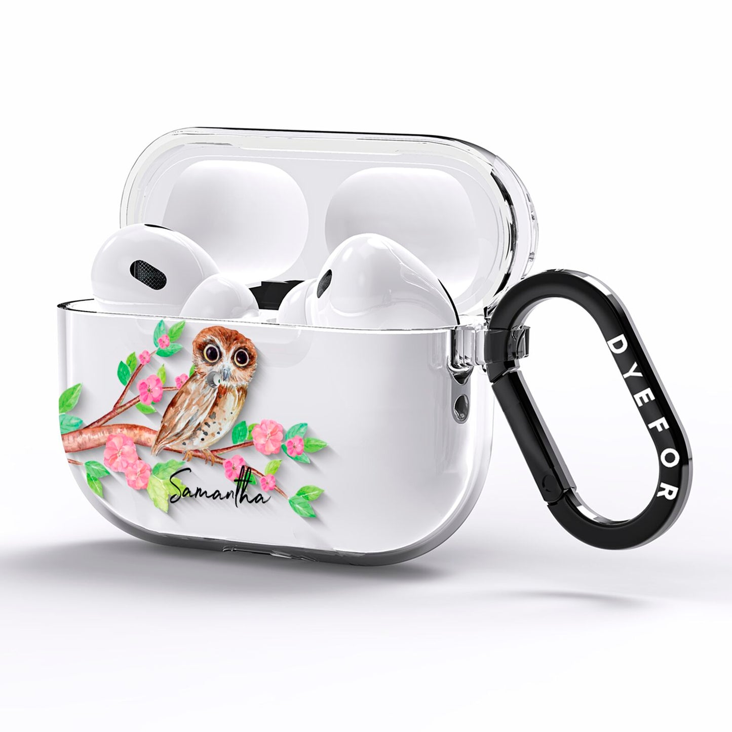 Personalised Owl AirPods Pro Clear Case Side Image