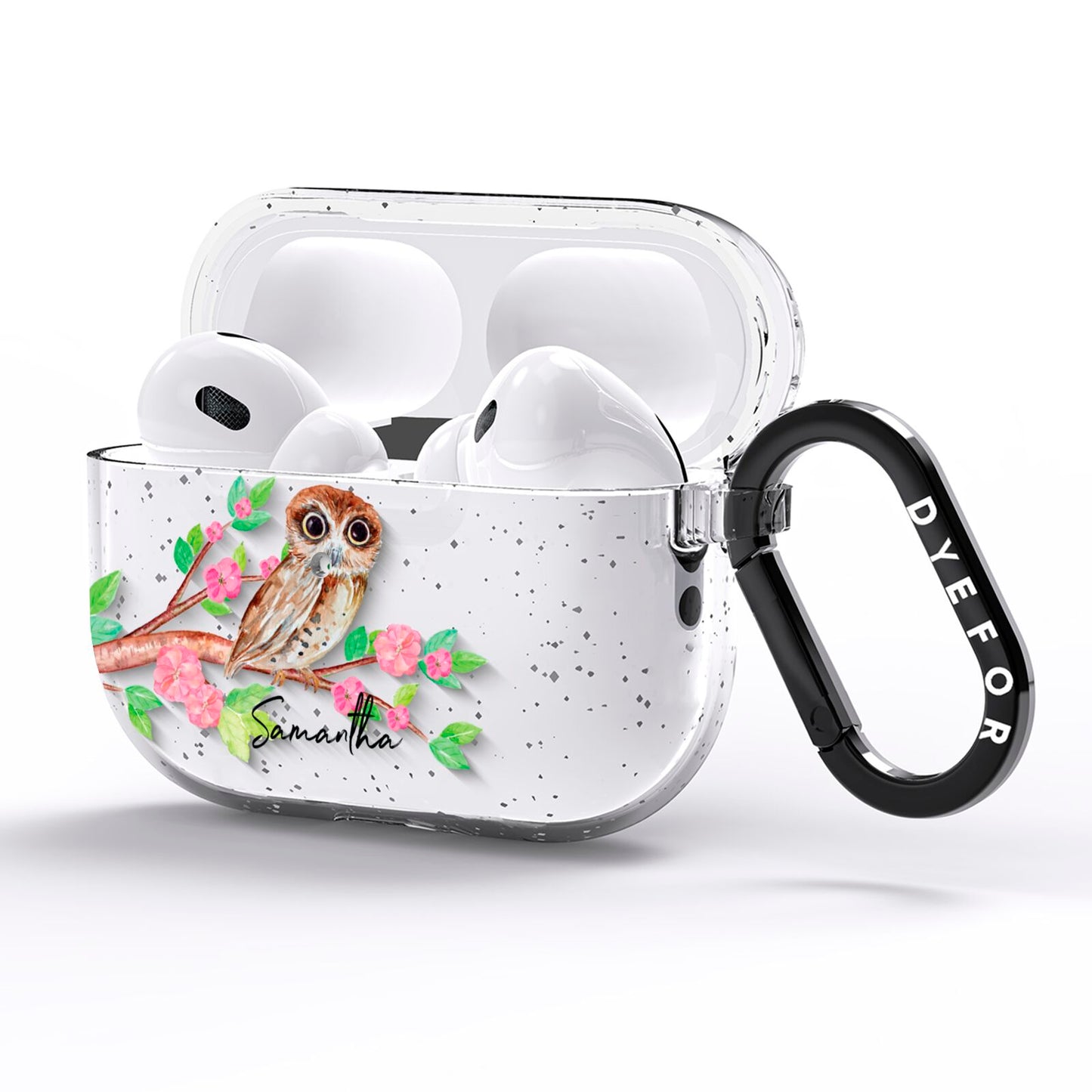 Personalised Owl AirPods Pro Glitter Case Side Image