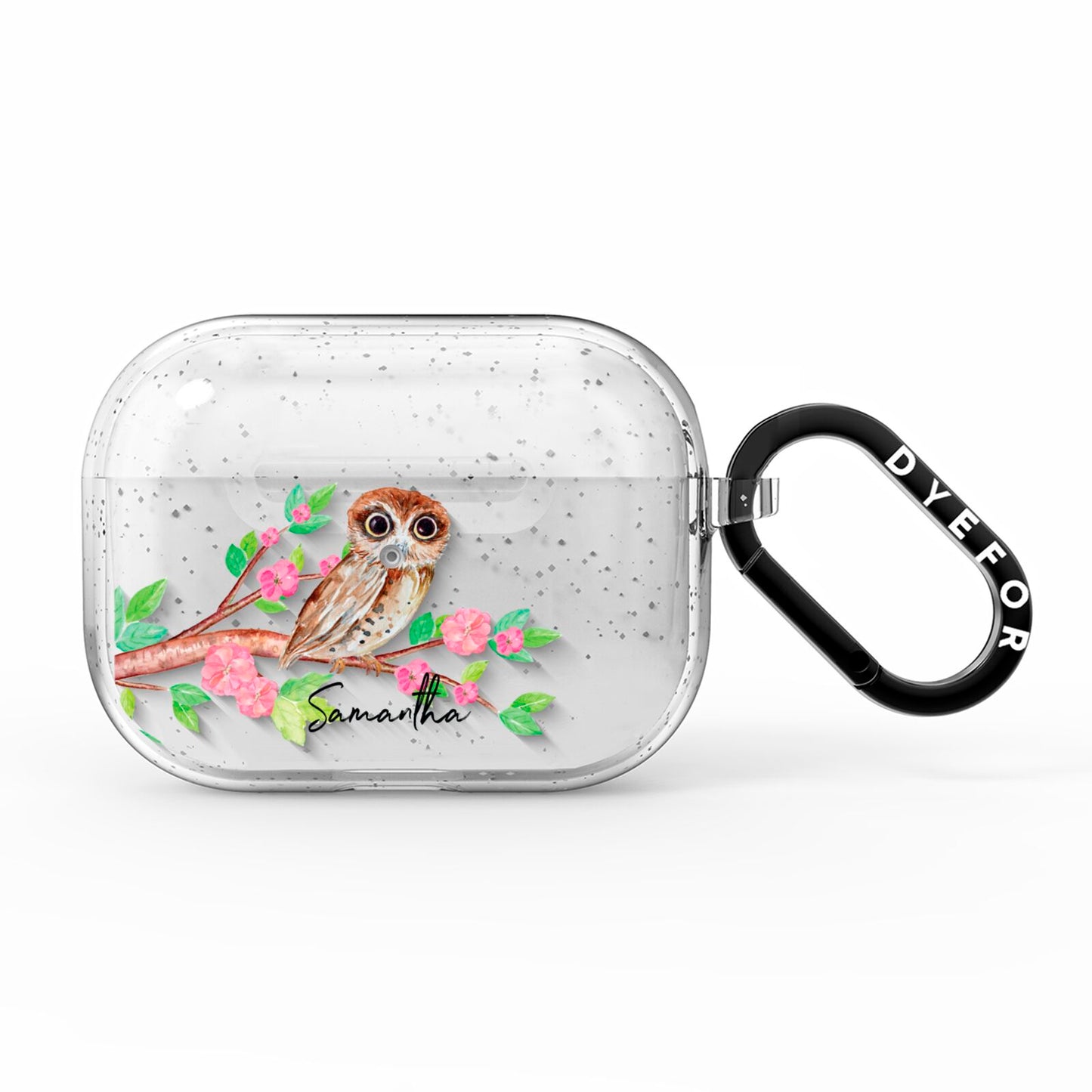 Personalised Owl AirPods Pro Glitter Case